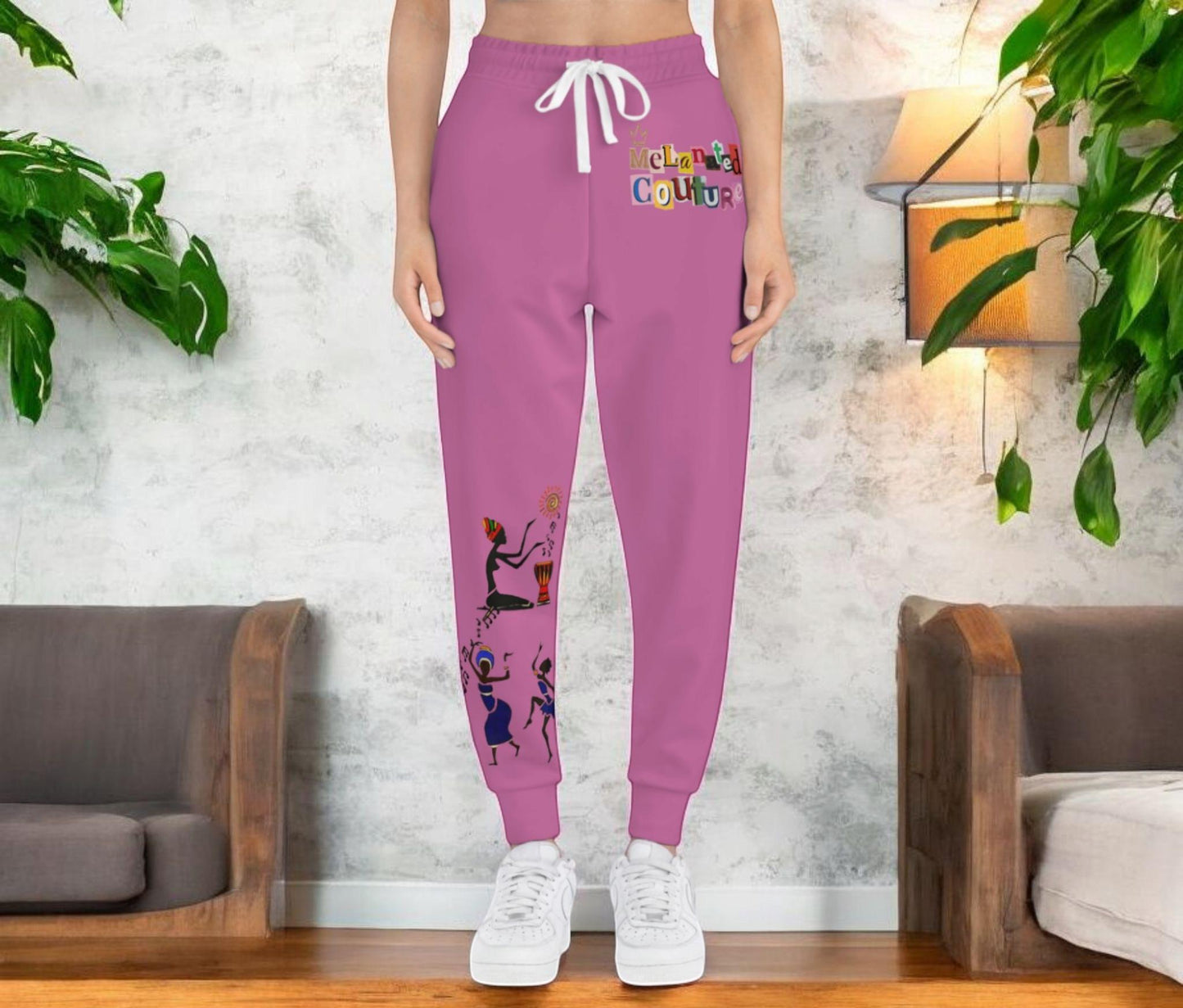 Afro Music Graphic Art Unisex Athletic Joggers, Running Leggings, Dance Pants