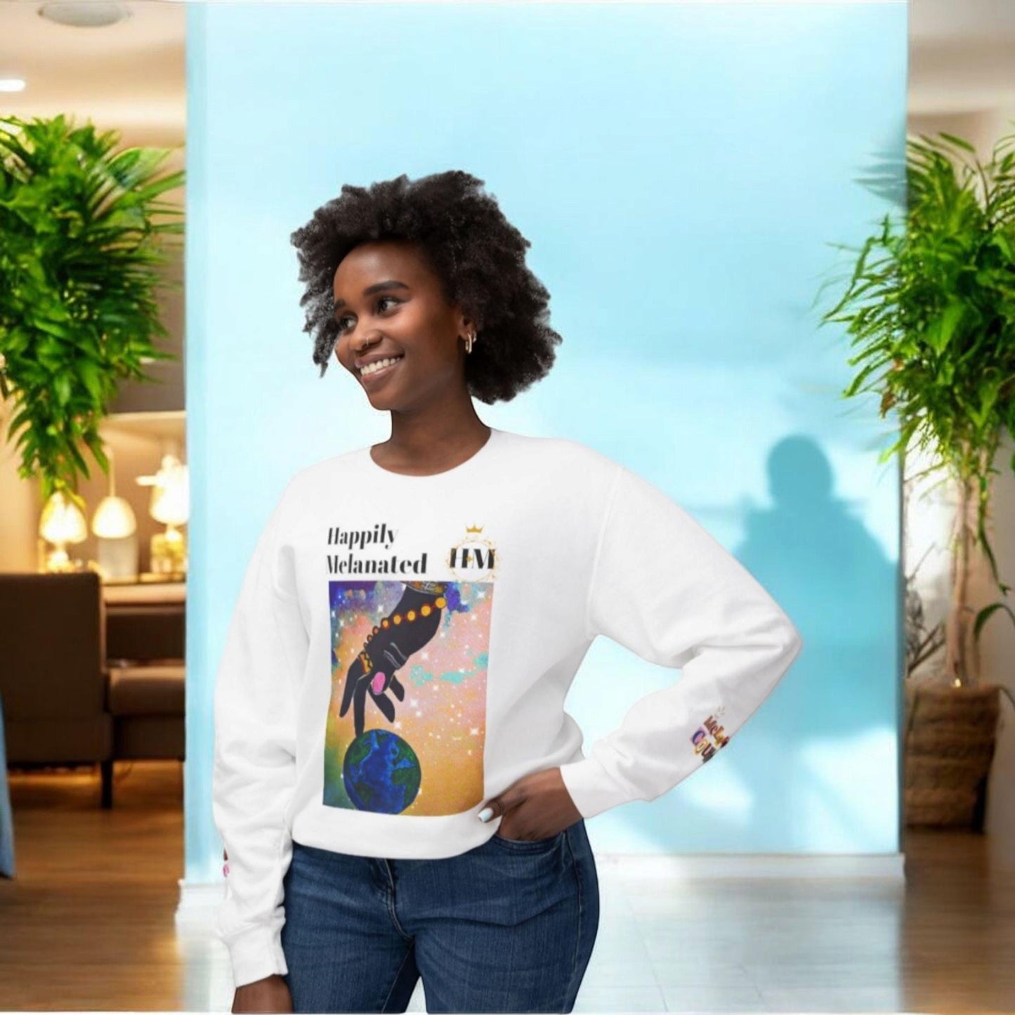 Hand-Drawn African Motif Sweatshirt - Soft and Sustainable Unisex Urban Apparel