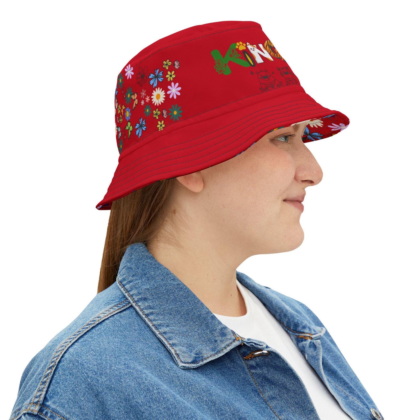 Butterfly Floral Bucket Hat, Wild Life Themed Graphic Unisex Cap, Botanical Print Headwear, Nature Lover Gift, Spring Summer Accessories
