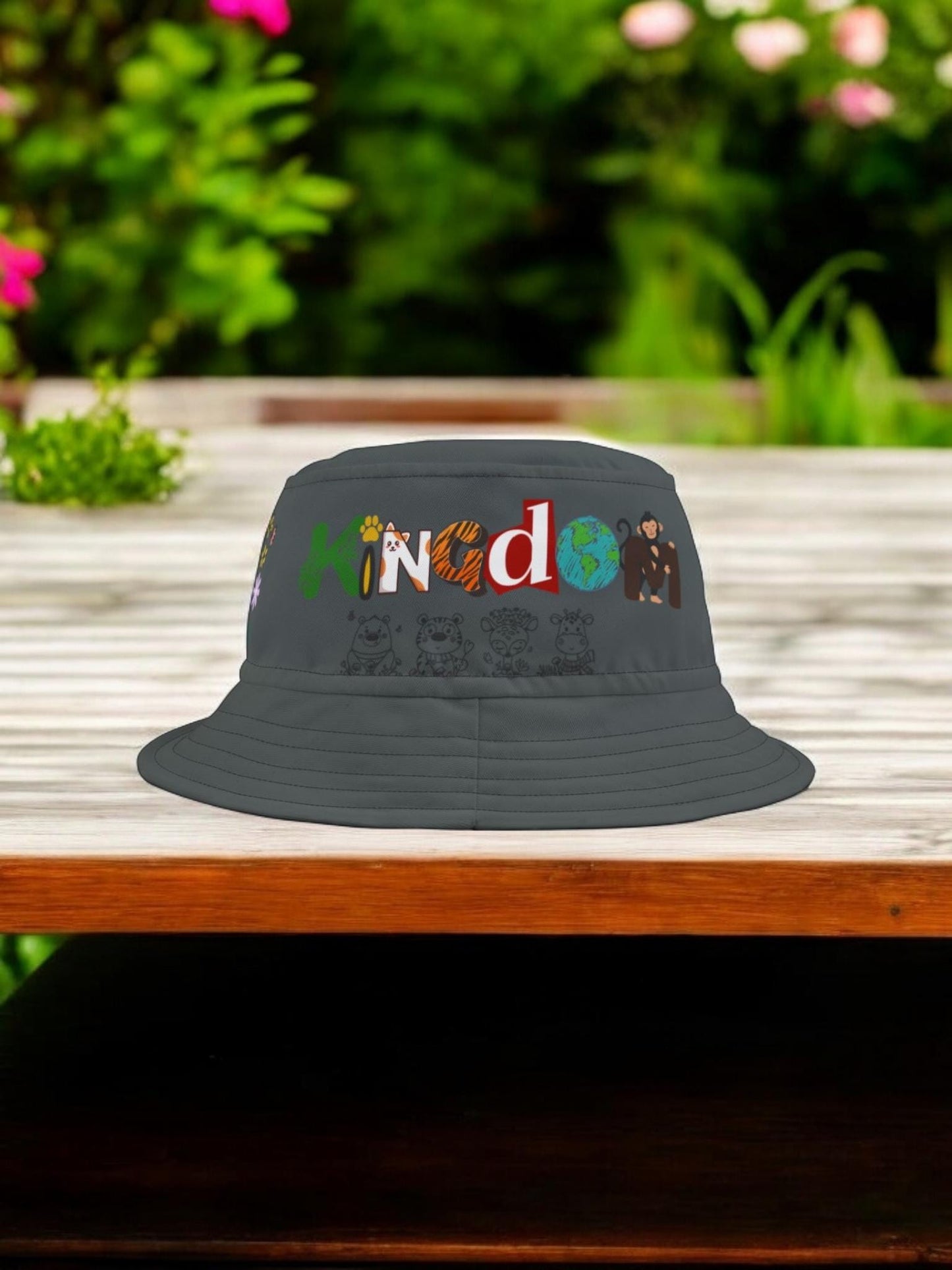 Butterfly Floral Bucket Hat, Wild Life Themed Graphic Unisex Cap, Botanical Print