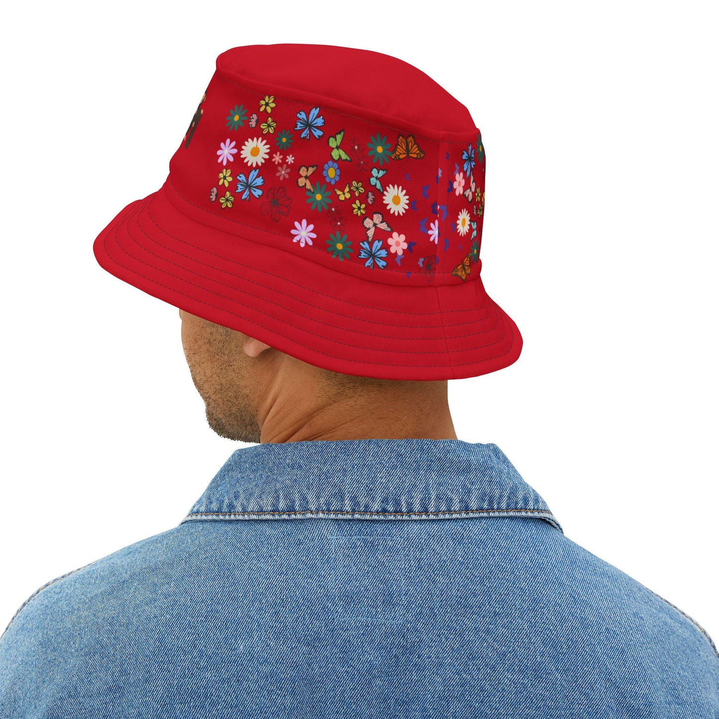 Butterfly Floral Bucket Hat, Wild Life Themed Graphic Unisex Cap, Botanical Print Headwear, Nature Lover Gift, Spring Summer Accessories