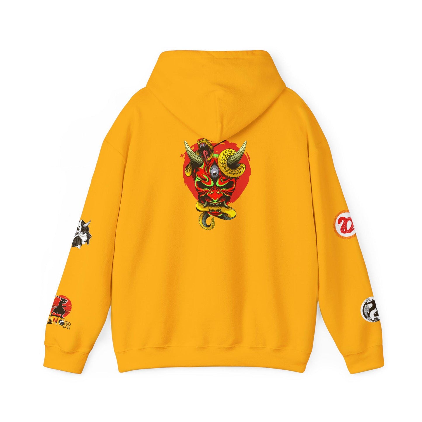 Samurai Menpo Art Hoodie, Japanese Ninja Graphic Unisex Sweatshirt, Warrior Theme Pullover