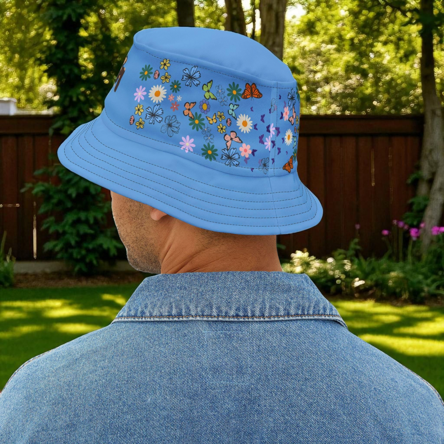 Butterfly Floral Bucket Hat, Wild Life Themed Graphic Unisex Cap, Botanical Print Headwear, Nature Lover Gift, Spring Summer Accessories