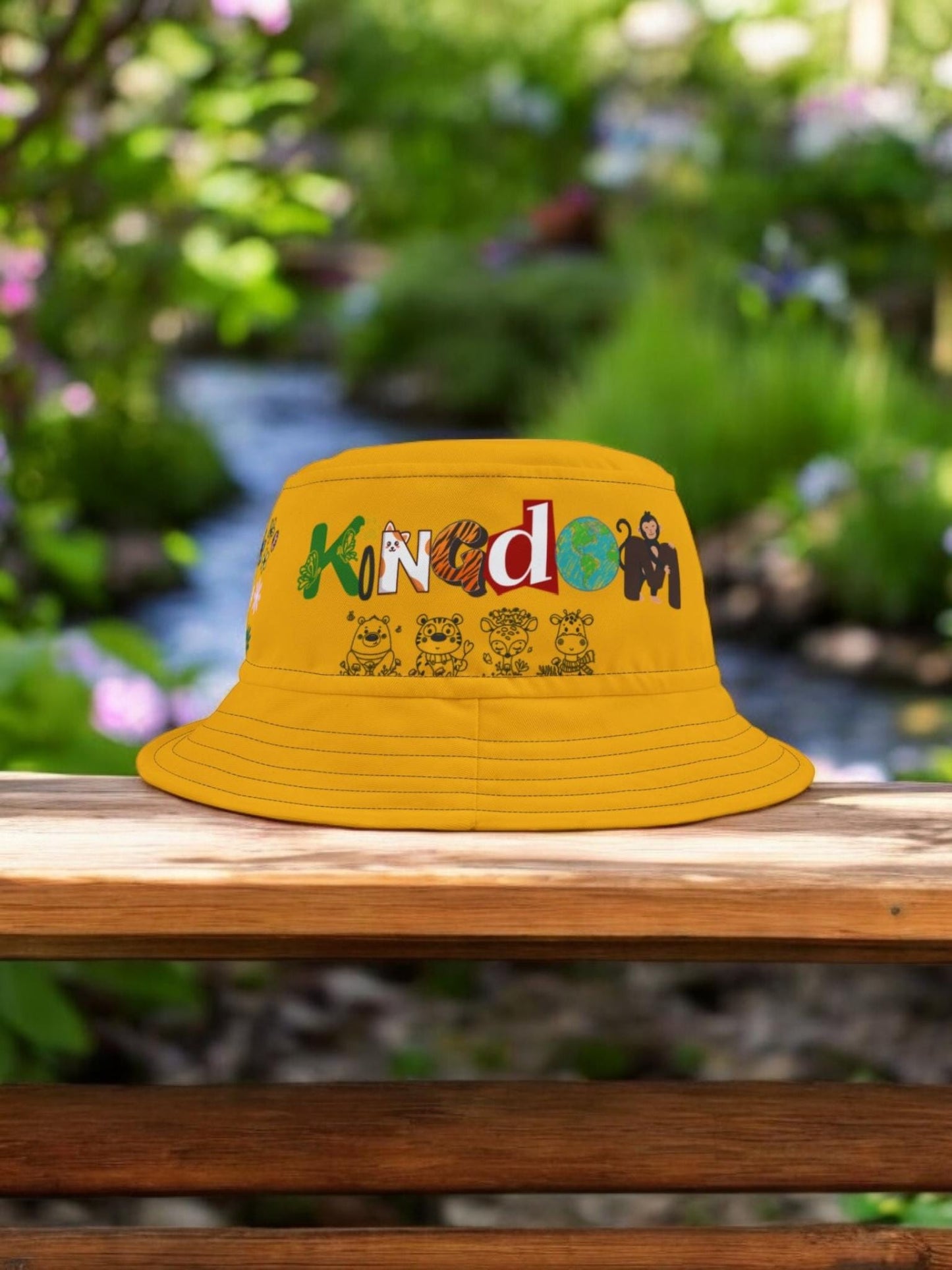 Butterfly Floral Bucket Hat, Wild Life Themed Graphic Unisex Cap, Botanical Print