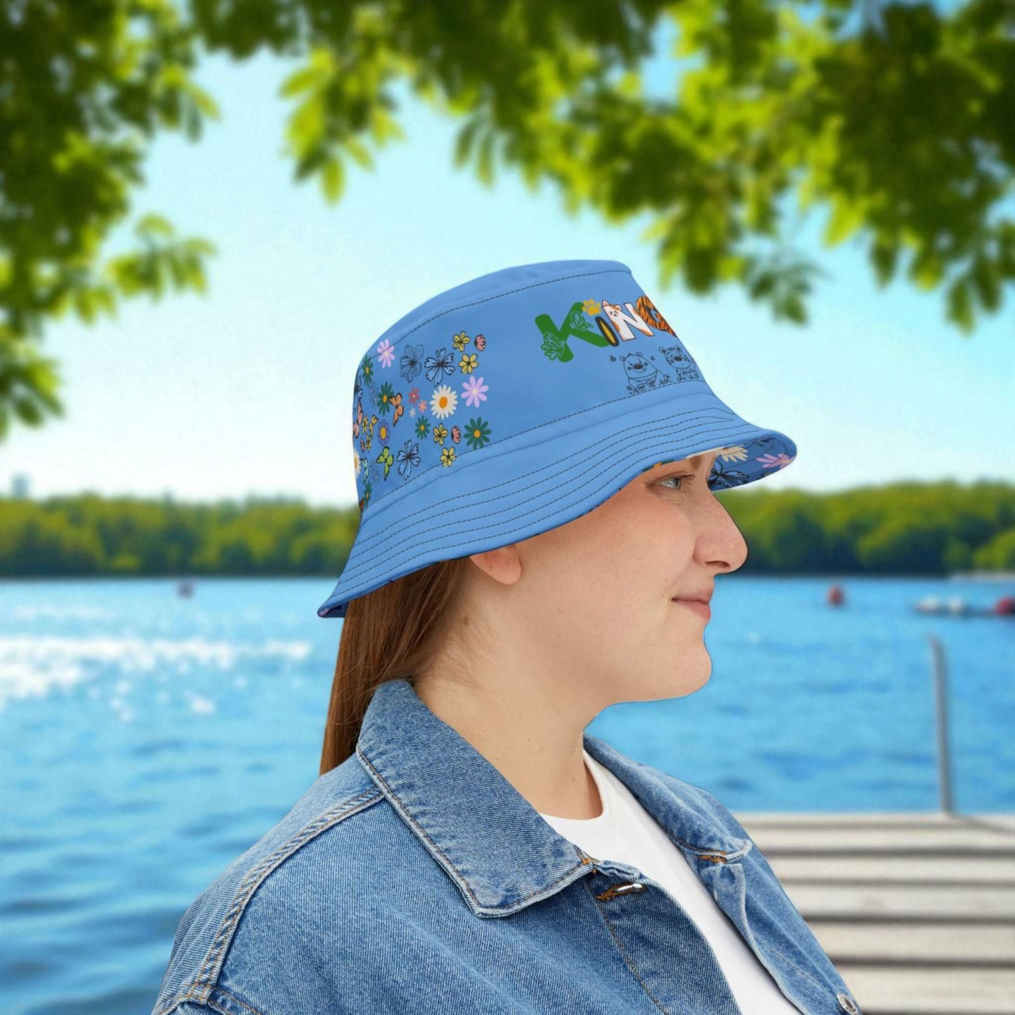 Butterfly Floral Bucket Hat, Wild Life Themed Graphic Unisex Cap, Botanical Print Headwear, Nature Lover Gift, Spring Summer Accessories