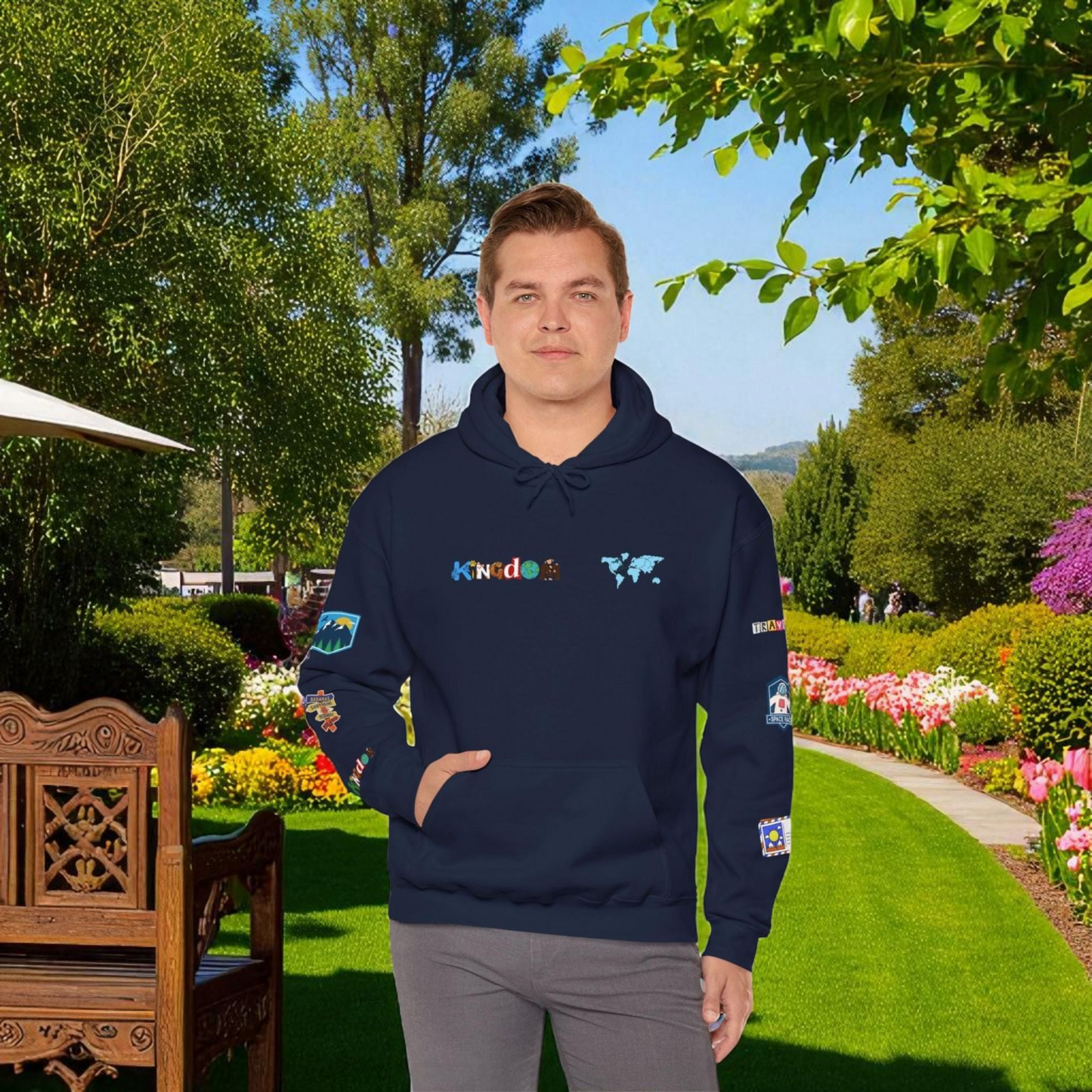 Vacation Theme Graphic Unisex Hoodie, Travel Enthusiast Sweatshirt, Wanderlust Hooded Pullover