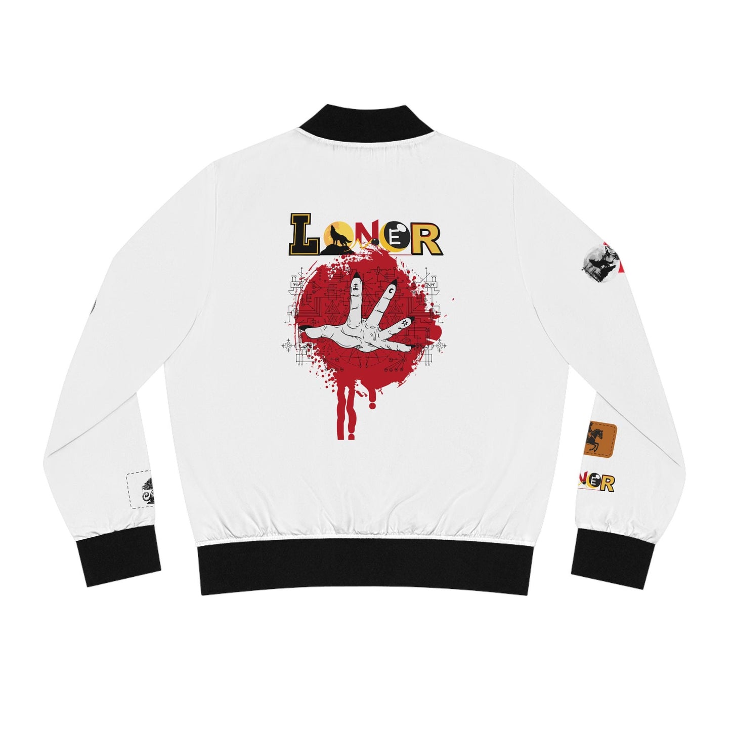 Gothic Bomber Jacket, Graphic Women's Coat, 3D Art Outerwear, Unique Hand Art Jacket, Fashionable Lightweight Jacket