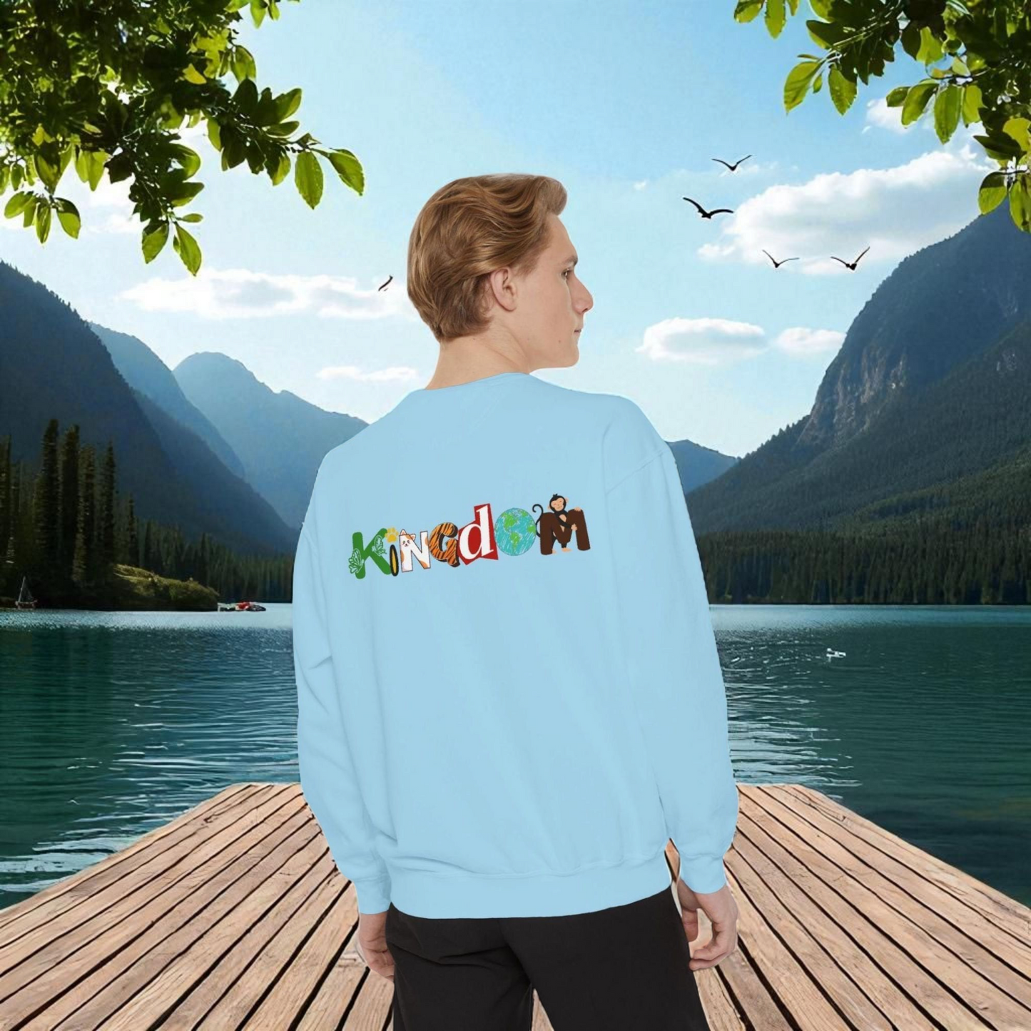 Wildlife Graphic Unisex Sweatshirt, Pandas & Elephants Design, Animal Lover Gift