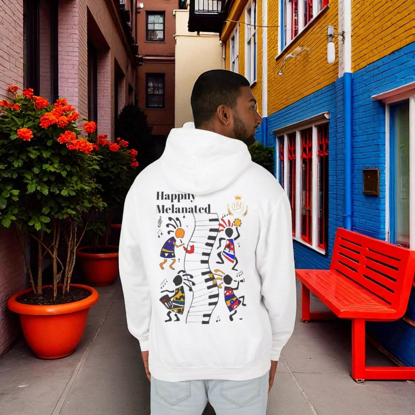 Handcrafted Afro Music Graphic Hoodie - Unisex Lightweight Hooded Sweatshirt, Hipster Hoodie