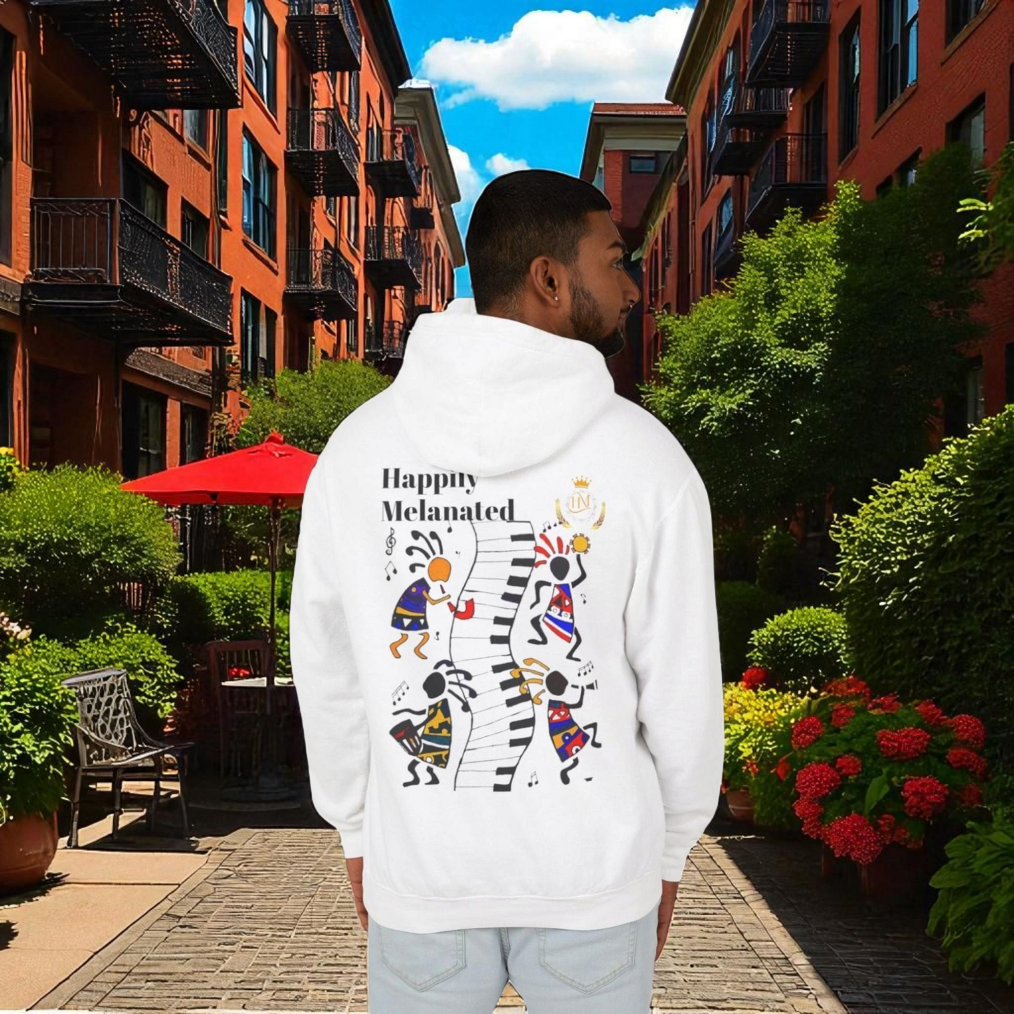 Handcrafted Afro Music Graphic Hoodie - Unisex Lightweight Hooded Sweatshirt, Hipster Hoodie