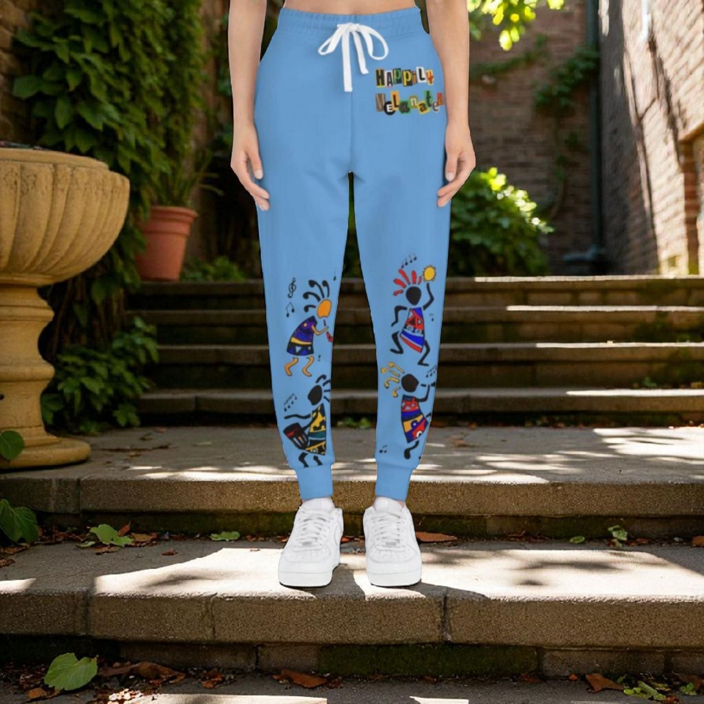Afro Music Graphic Art Unisex Athletic Joggers, Running Sweatpants, Gym Attire