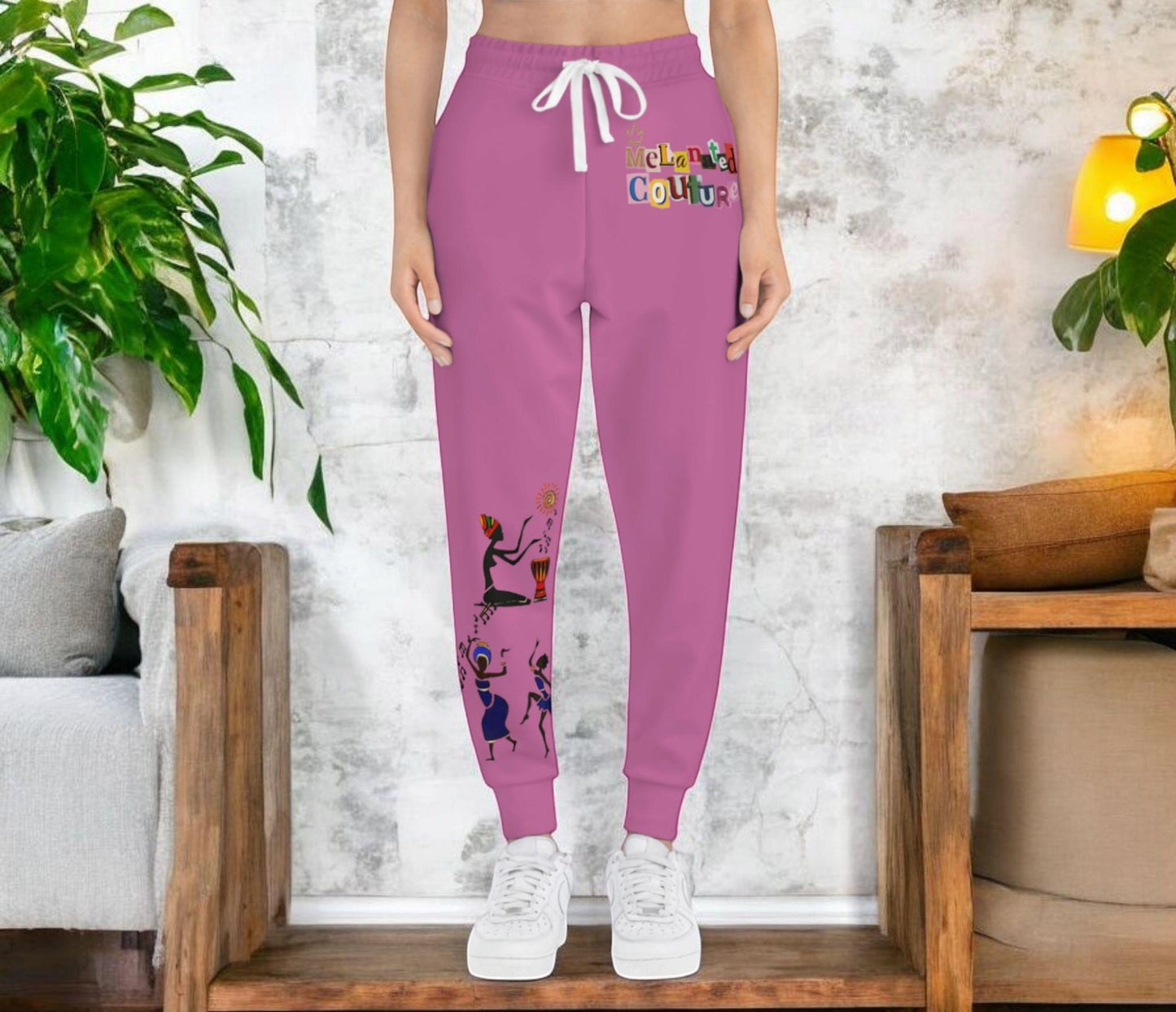 Afro Music Graphic Art Unisex Athletic Joggers, Running Leggings, Dance Pants