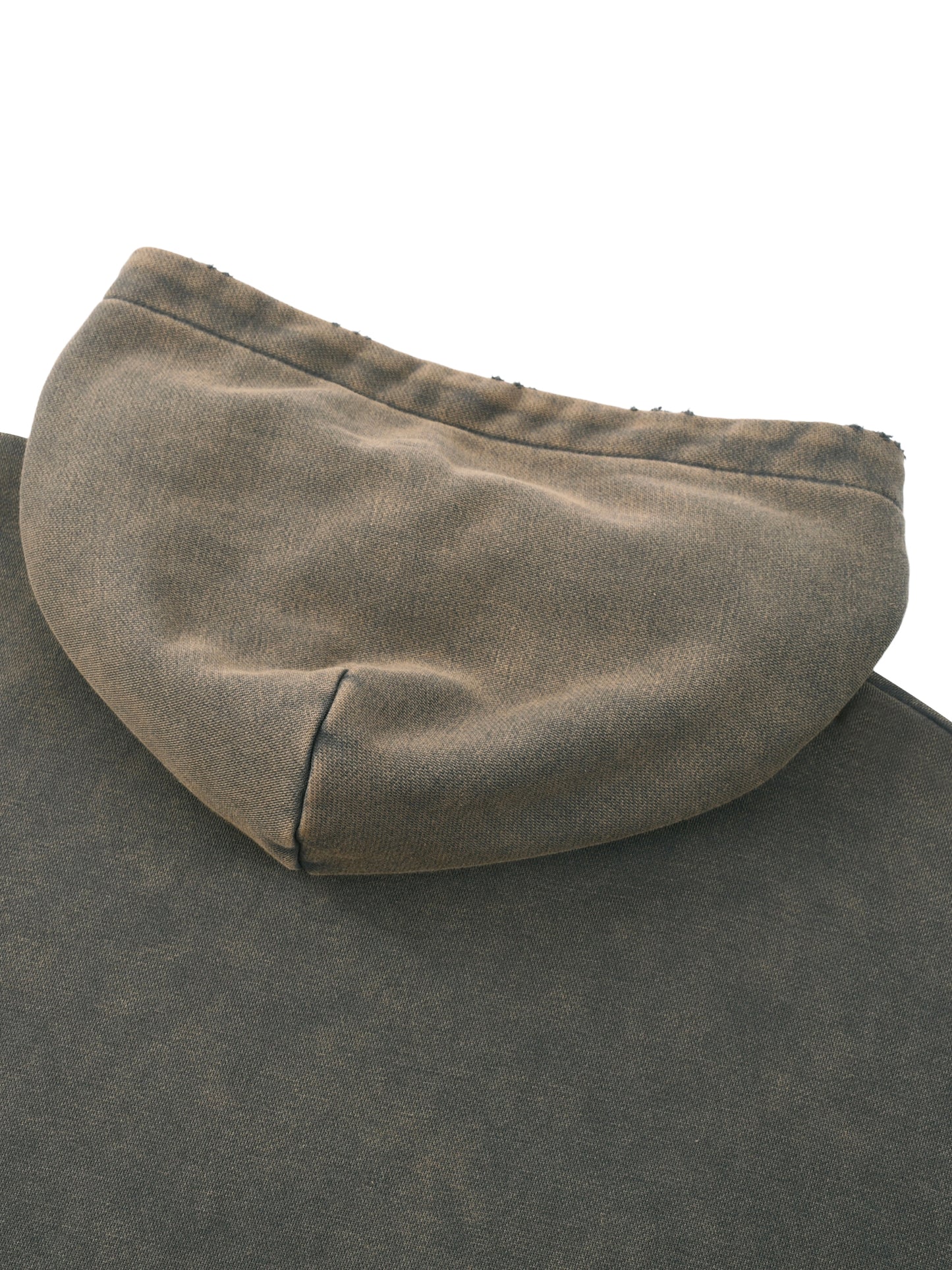 Samurai Menpo Graphic Vintage Washed Frayed-Hem Hoodie