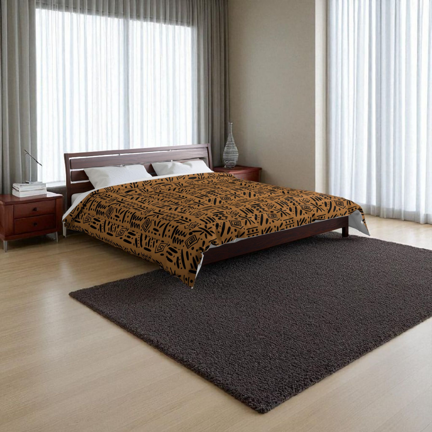 Boho Comforter, Aztec Pattern Bedding, Cozy Home Decor, Tribal Print Duvet Cover