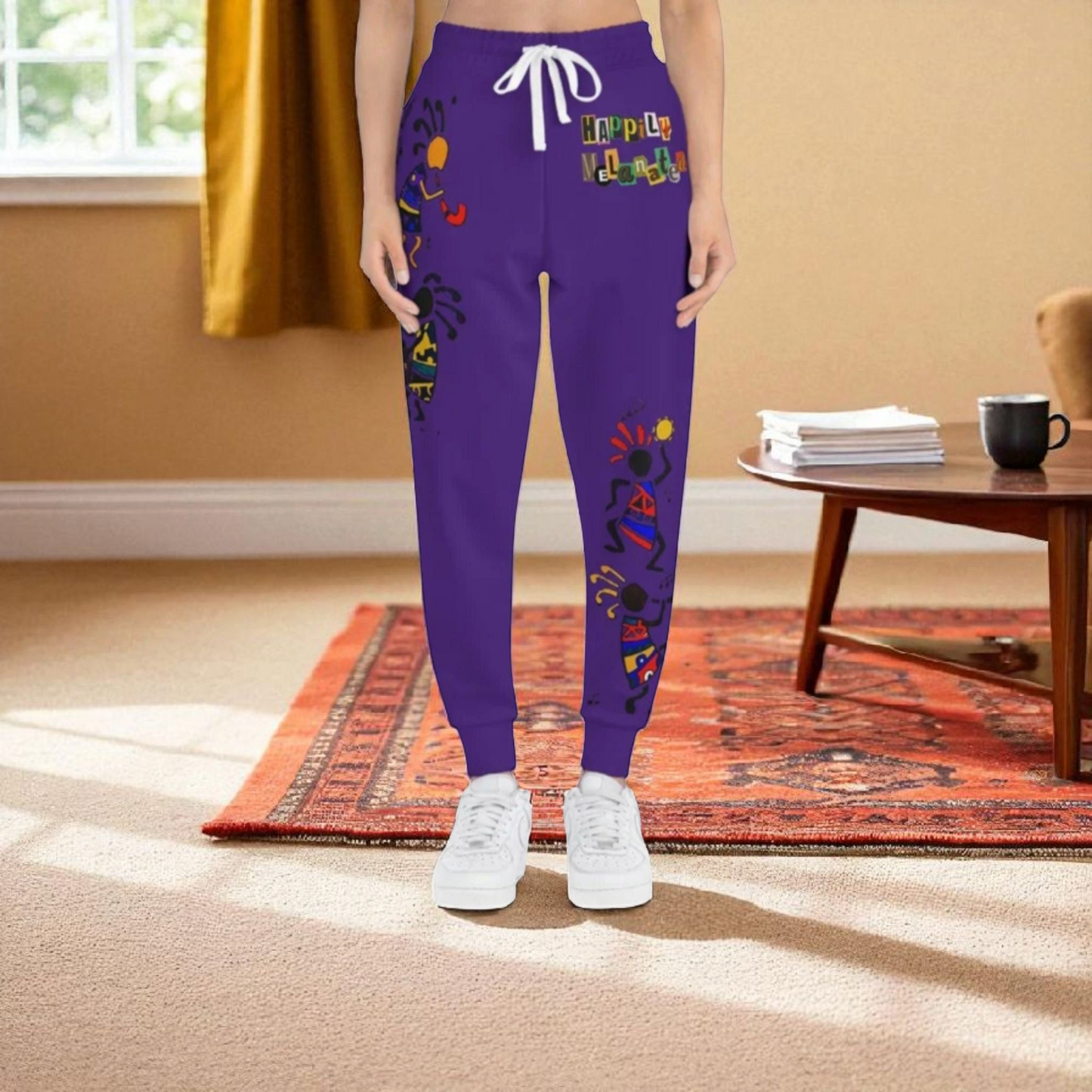 Afro Music Graphic Art Unisex Athletic Joggers, Running Leggings, Dance Pants