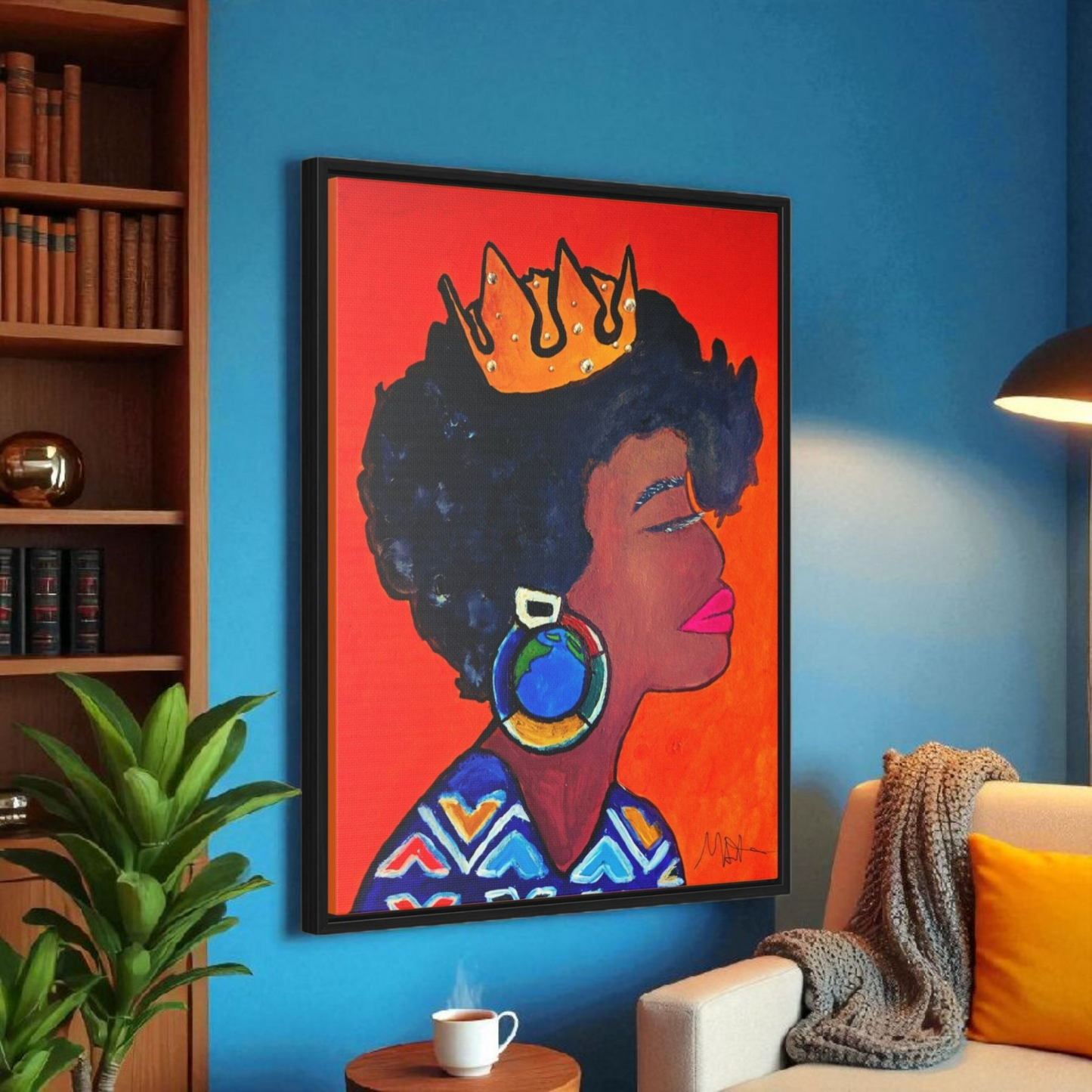 Wall Art - Exquisite Ethnic Woman Canvas Painting, Vertical Gallery Wrapped Artwork