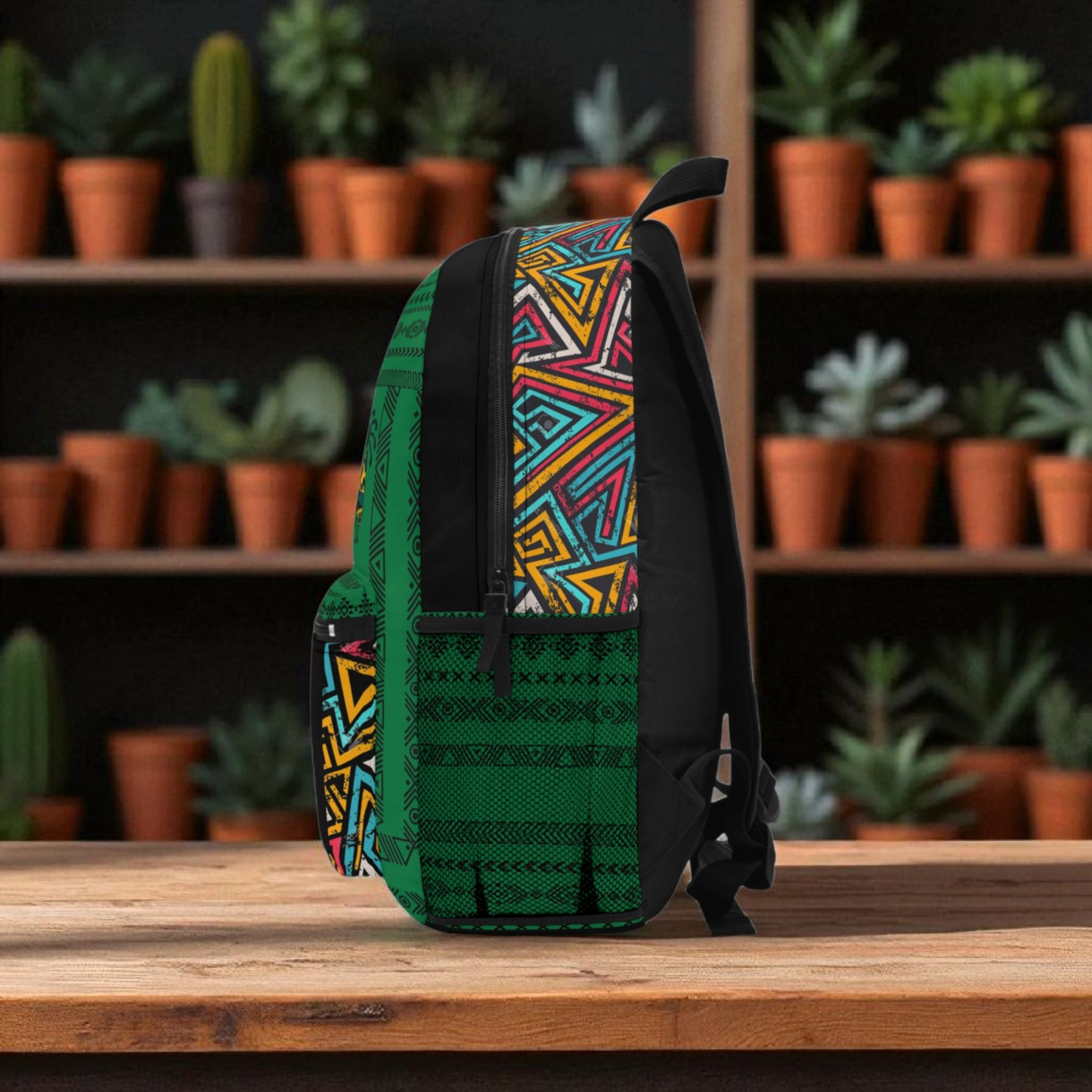 Unique Afro Music Backpack, Music Lover Bag, Cartoon Print Rucksack, Ethnic Design