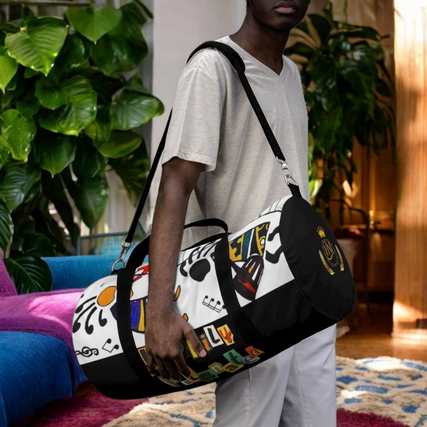 Ethnic Music Art Handmade Duffel - Bohemian Style Travel Bag