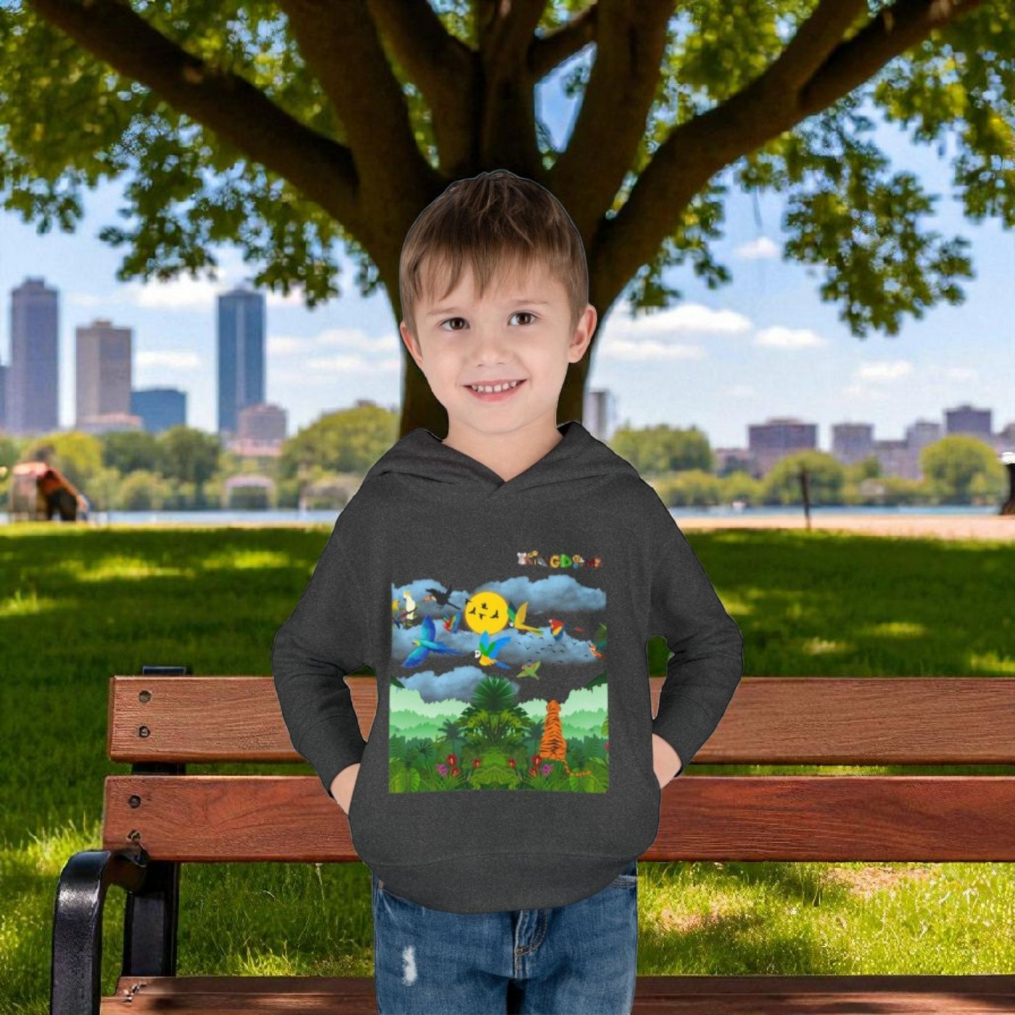 Tropical Birds Toddler Hoodie, Wild Life Theme Fleece Pullover, Kids Animal Sweater