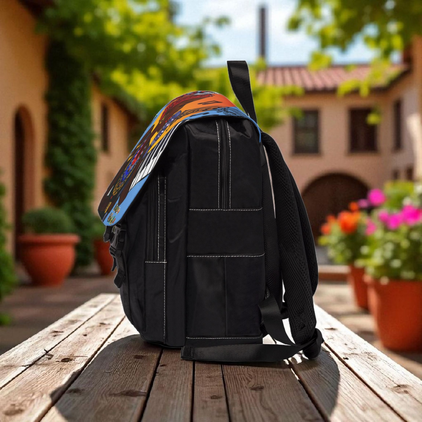 Afro Singer, Jazz Music-Inspired Unisex Shoulder Backpack - Stylish & Functional