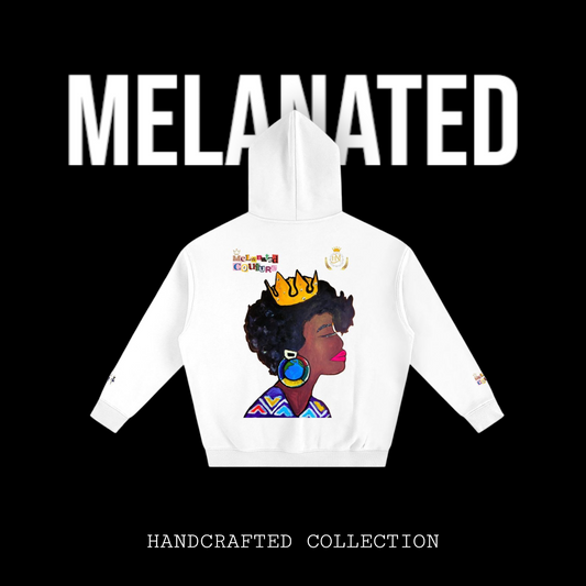 Crowned Black Woman Art Graphic Unisex Oversize Fleeced Hoodie