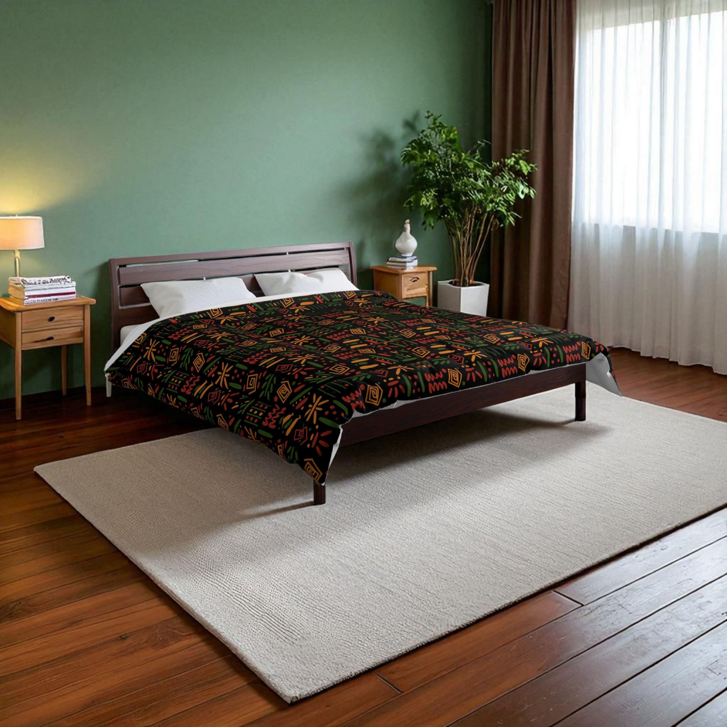 Boho Comforter, Aztec Pattern Bedding, Cozy Home Decor, Tribal Print Duvet Cover