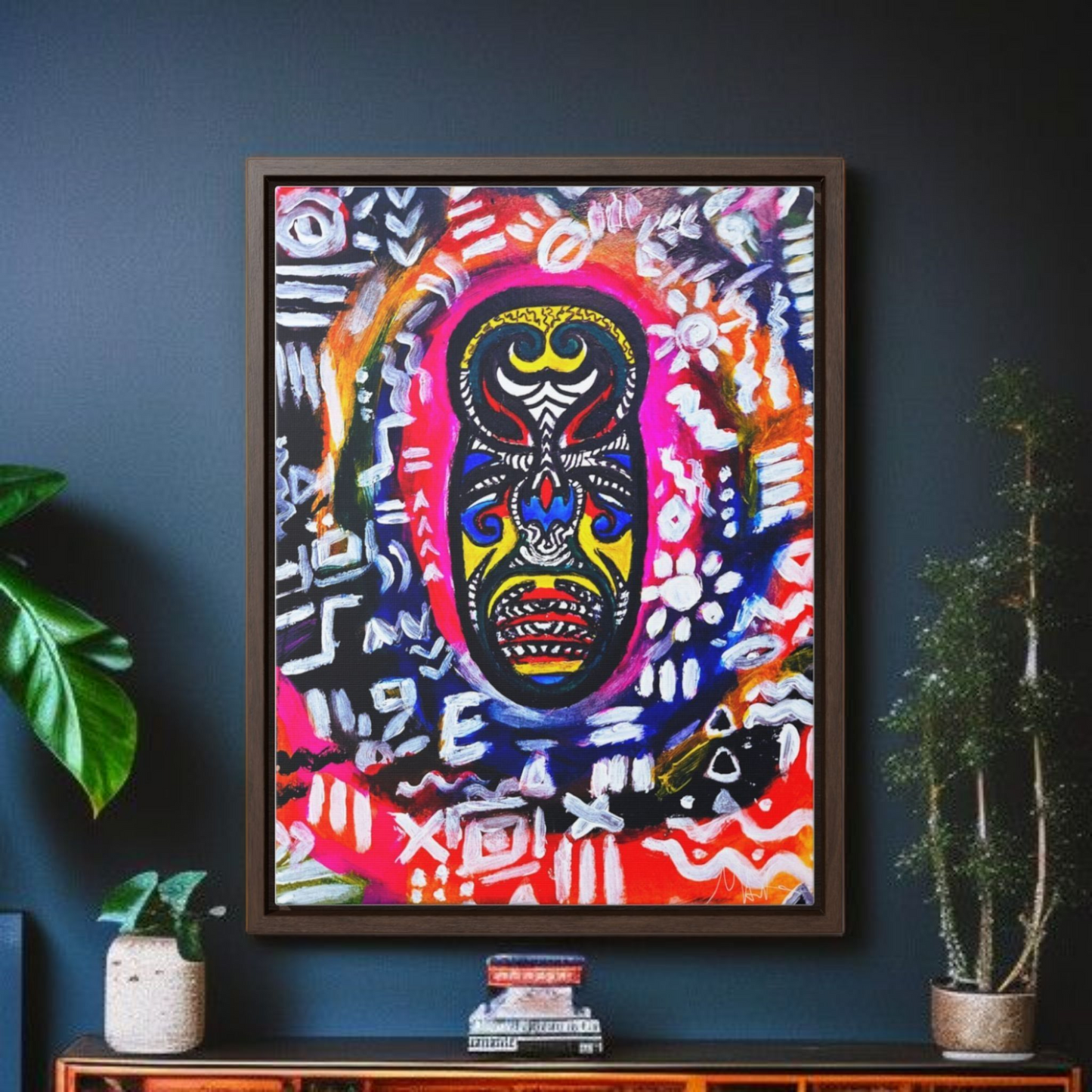 Beautiful Tribal Mask Canvas Art, Multiple Sizes Vertical Frame, Perfect Wall Decor