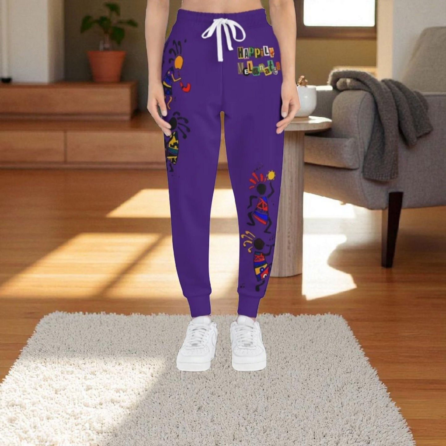 Afro Music Graphic Art Unisex Athletic Joggers, Running Leggings, Dance Pants