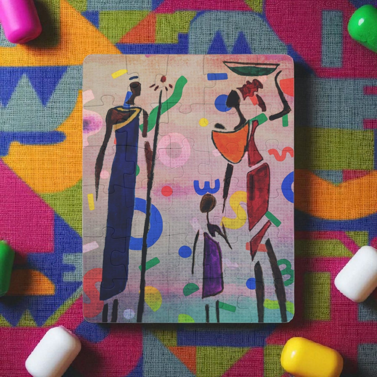 Kids' 30-Piece Puzzle - Colorful Cultural Artwork for Learning and Fun
