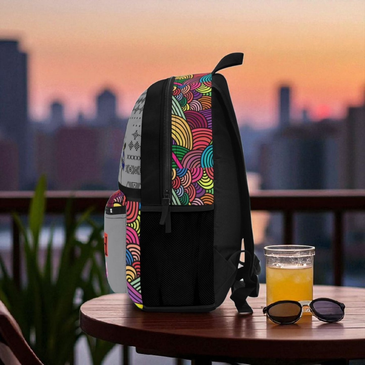 Stylish Tribal Dance Backpack, Ethnic Music Festival Bag, Boho Rucksack, Aztec Design