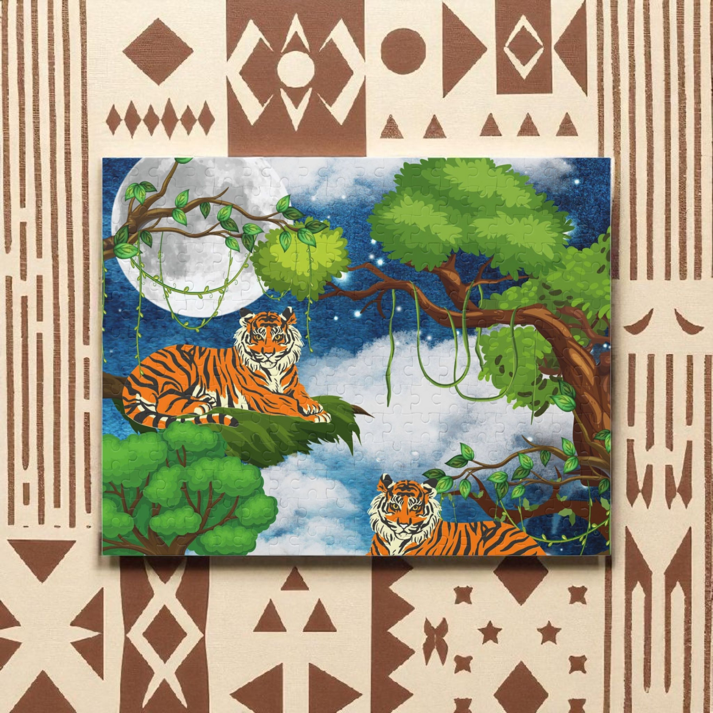 Tropical Tiger Puzzle - 120, 252 & 500-Piece Options | Jungle Wildlife Art