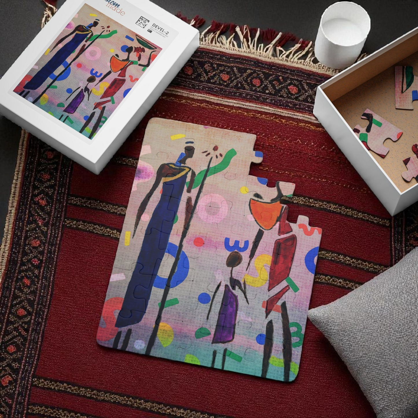 Kids' 30-Piece Puzzle - Colorful Cultural Artwork for Learning and Fun