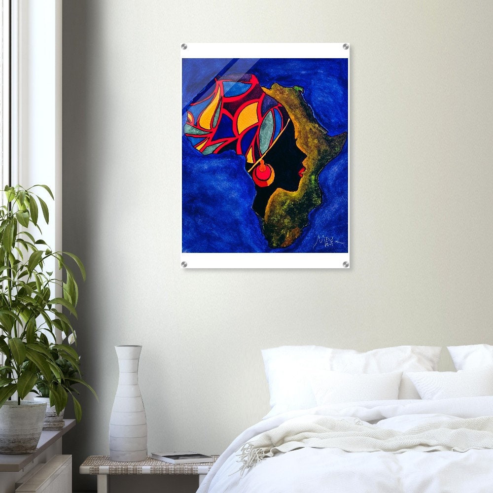 Original Ethnic Portrait - Handcrafted Continental Painting of Africa, Vibrant Wall Art