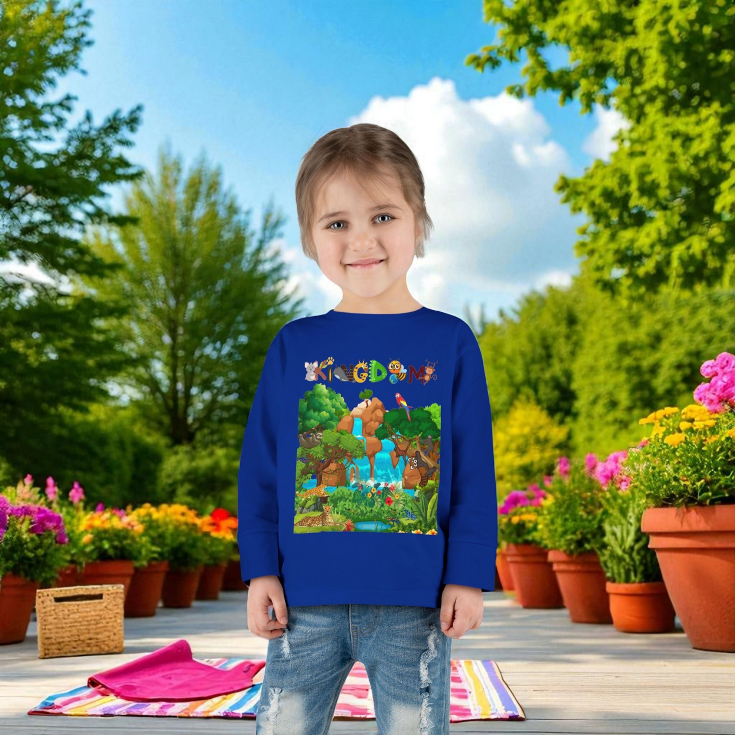 Jungle Animal Toddler Long Sleeve Tee, Wild Life Graphic Baby Shirt, Safari Theme