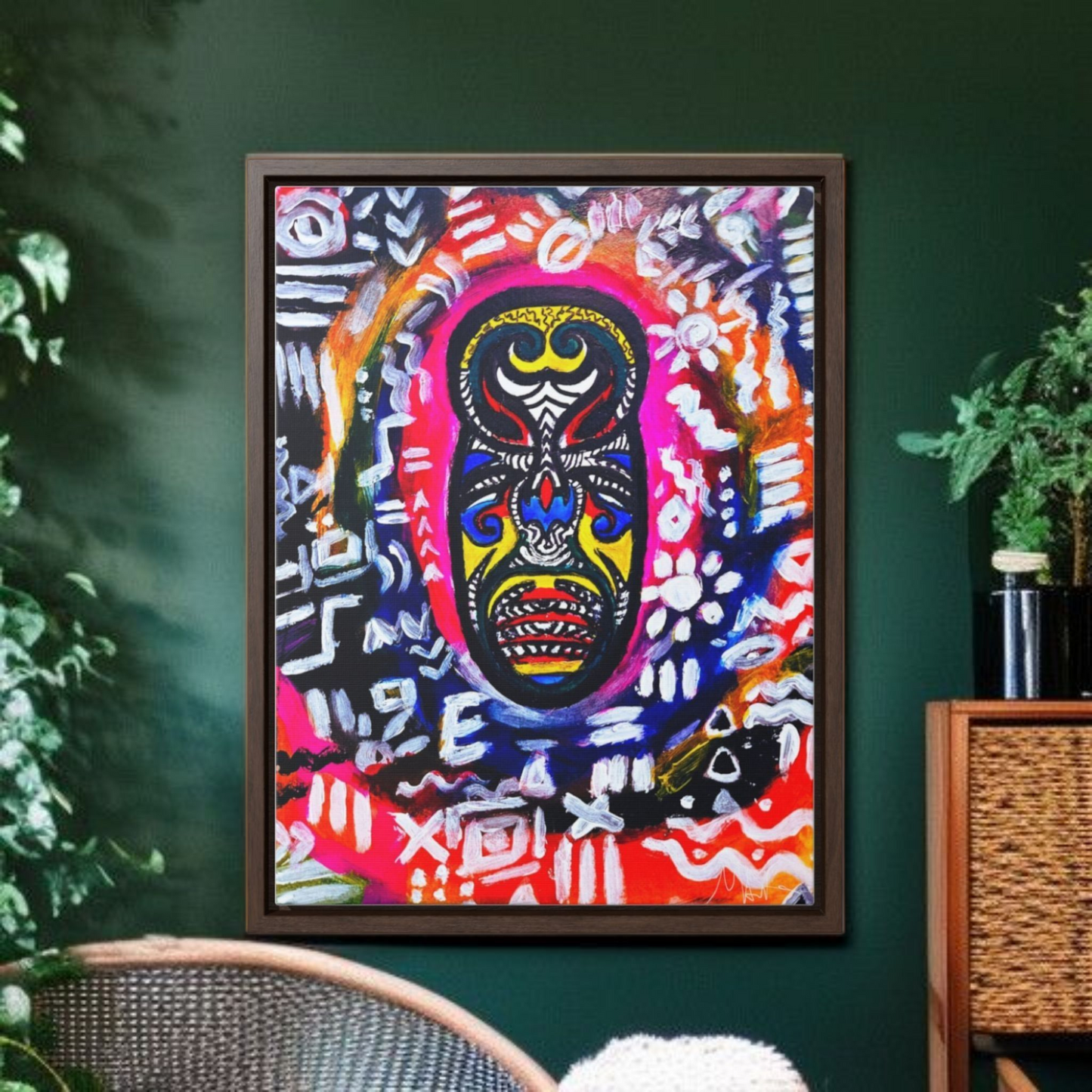 Beautiful Tribal Mask Canvas Art, Multiple Sizes Vertical Frame, Perfect Wall Decor