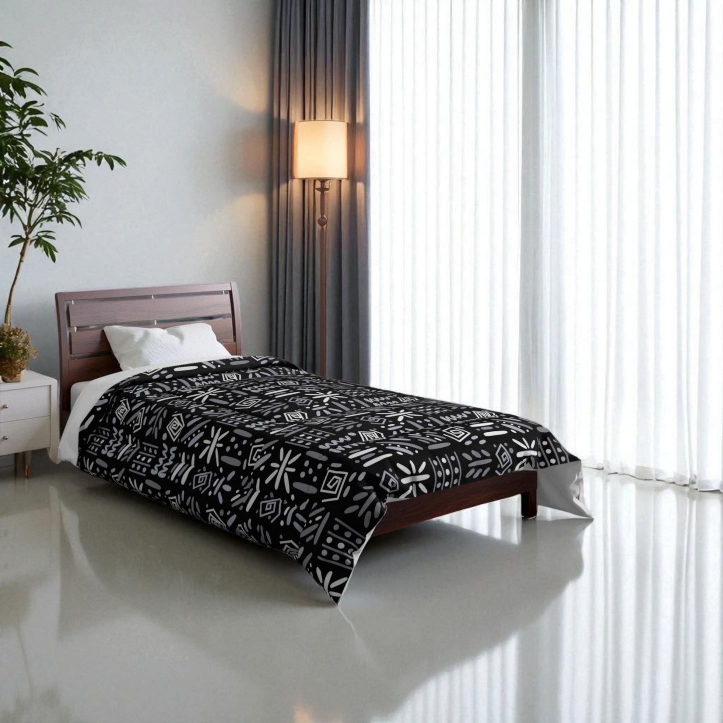 Tribal Comforter, Boho Duvet Cover, Aztec Bedspread, Ethnic Bedding Comforter