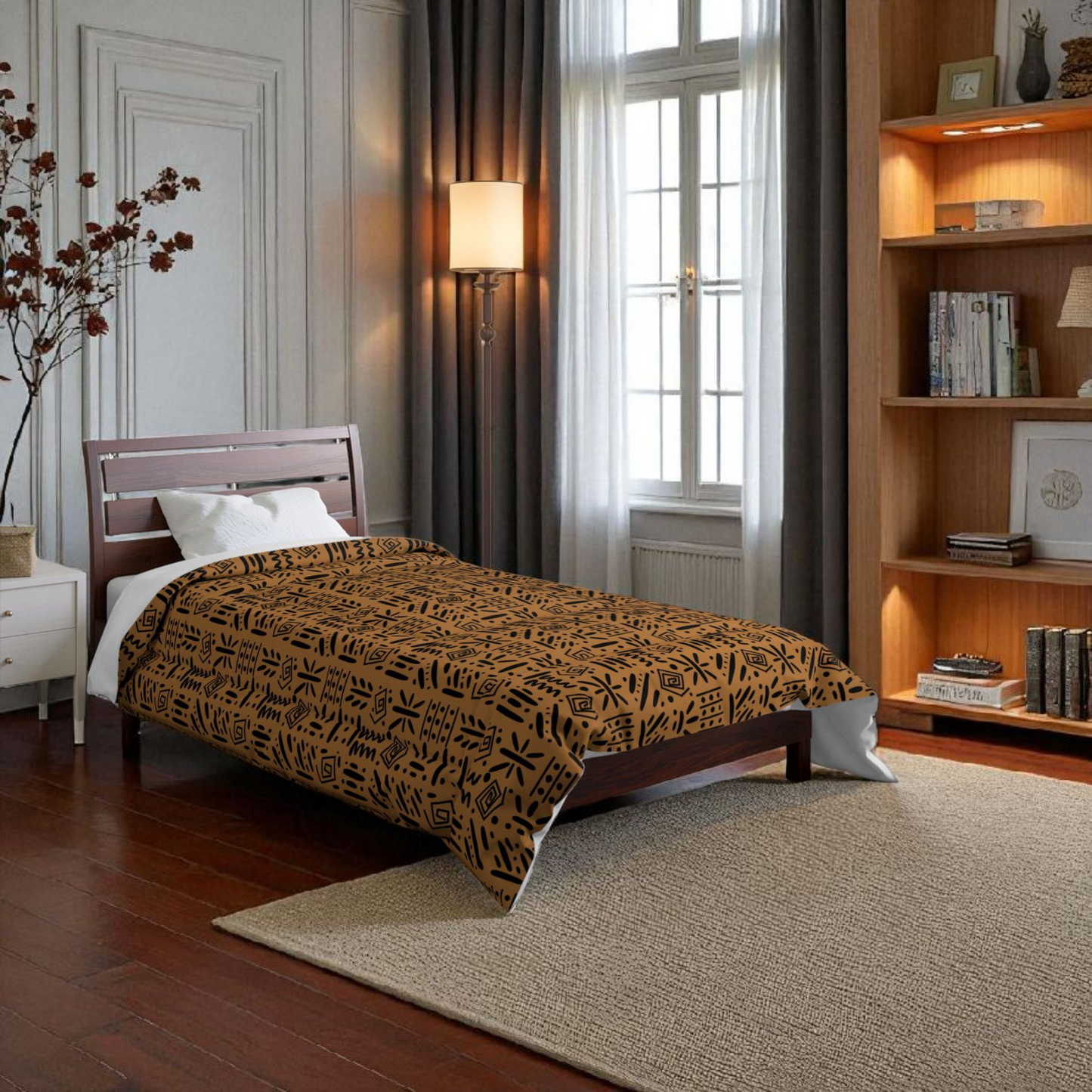 Boho Comforter, Aztec Pattern Bedding, Cozy Home Decor, Tribal Print Duvet Cover
