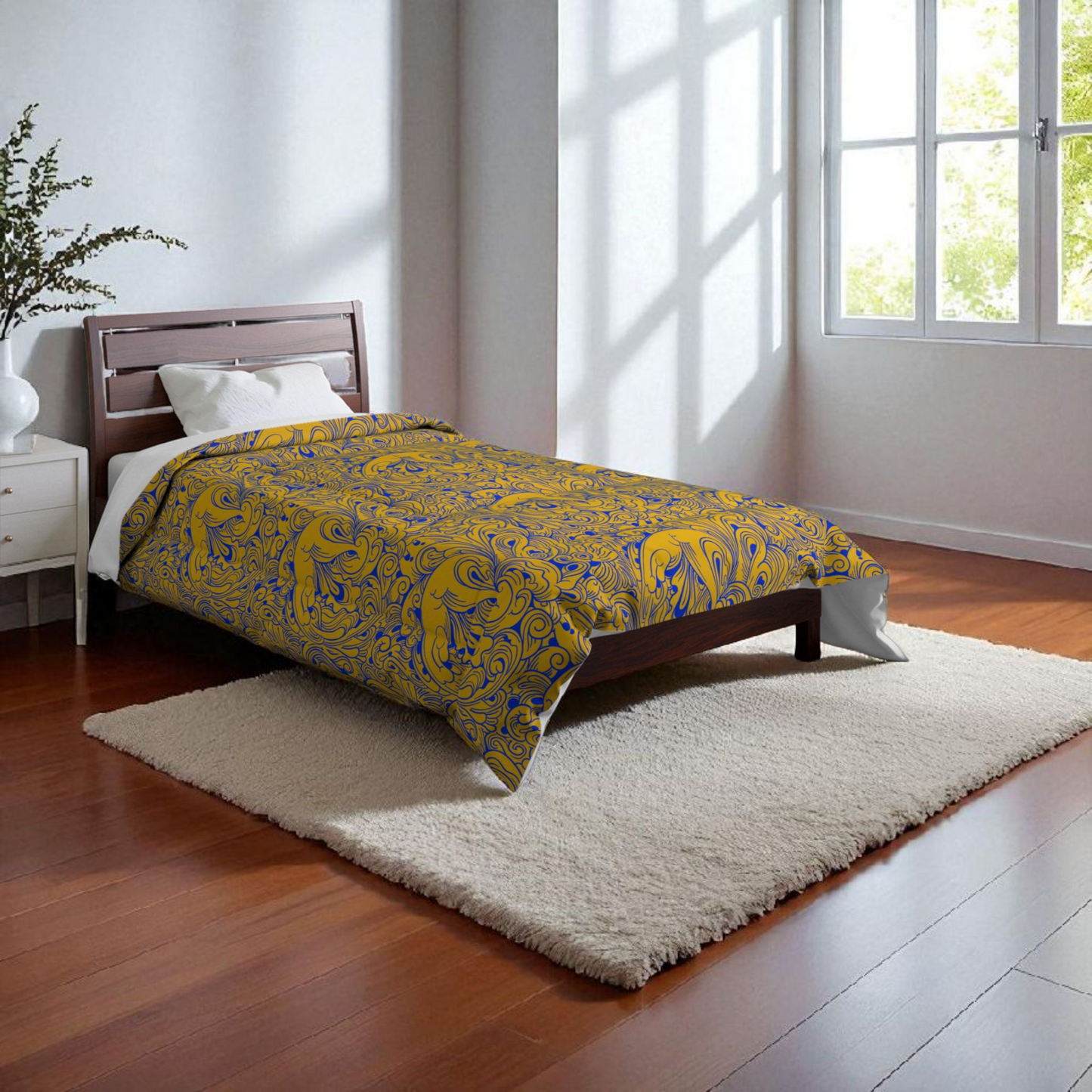 Floral Comforter, Botanical Bedding, Cozy Duvet Cover, Flower Print