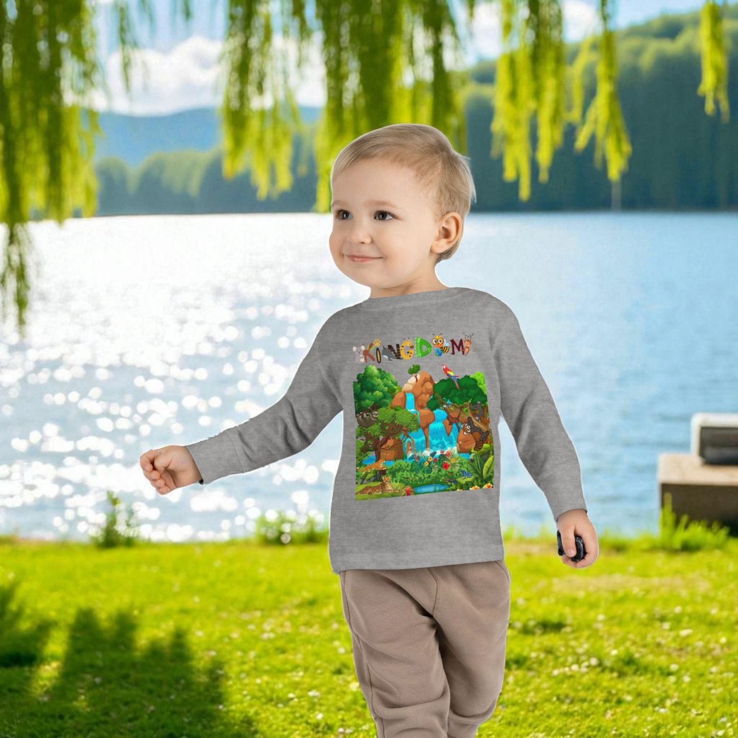 Jungle Animal Toddler Long Sleeve Tee, Wild Life Graphic Baby Shirt, Safari Theme