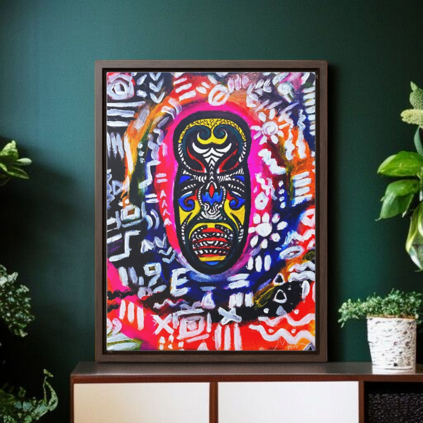 Beautiful Tribal Mask Canvas Art, Multiple Sizes Vertical Frame, Perfect Wall Decor