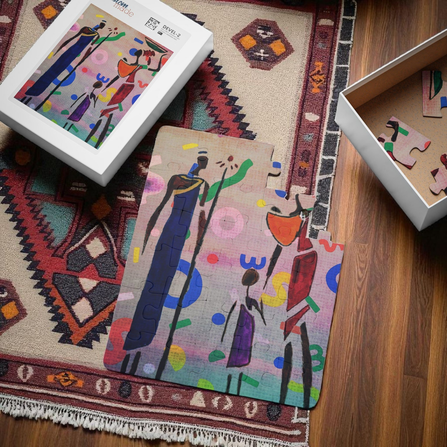 Kids' 30-Piece Puzzle - Colorful Cultural Artwork for Learning and Fun