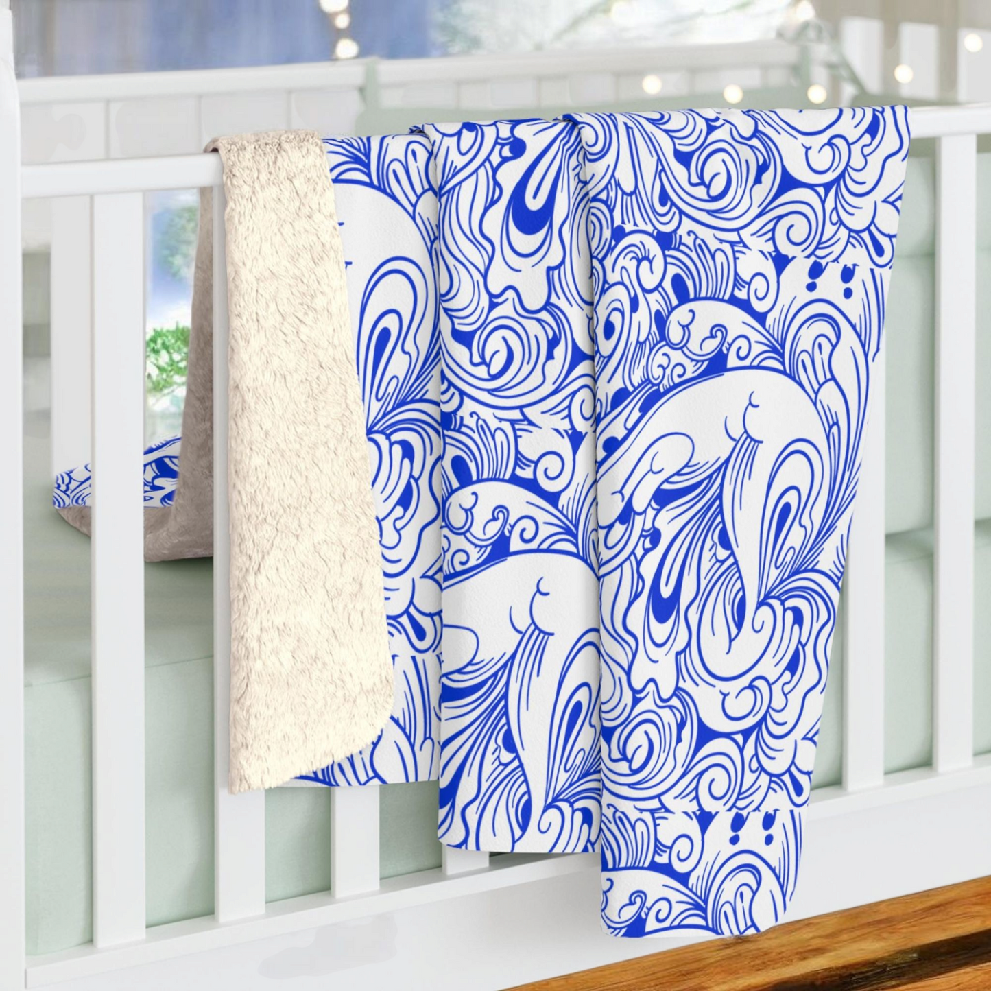 Cozy Floral Sherpa Fleece Blanket - Warm Plush Throw, Floral Pattern