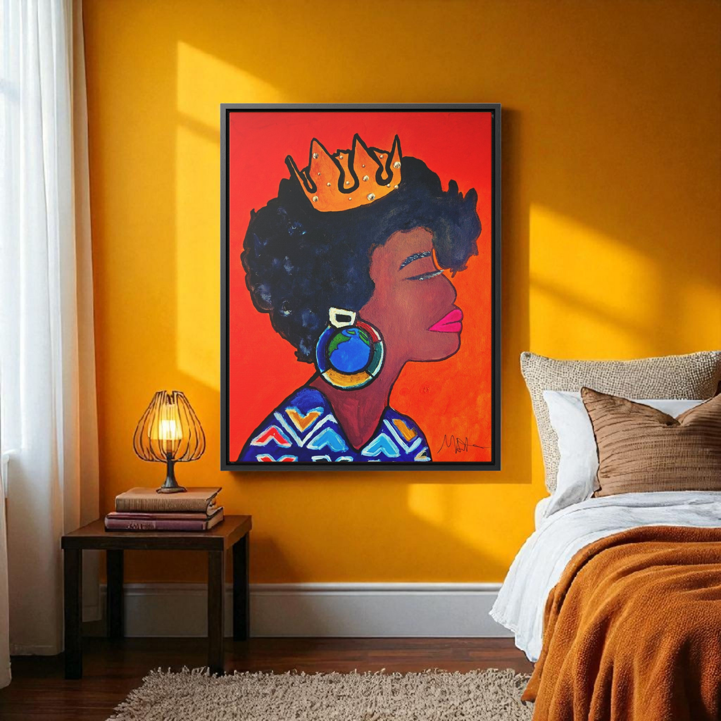 Wall Art - Exquisite Ethnic Woman Canvas Painting, Vertical Gallery Wrapped Artwork