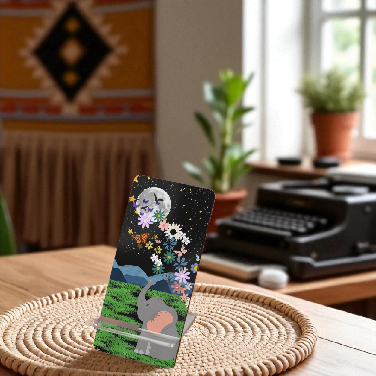 Floral Celestial Smartphone Stand - Aesthetic Mobile Display for Home or Office