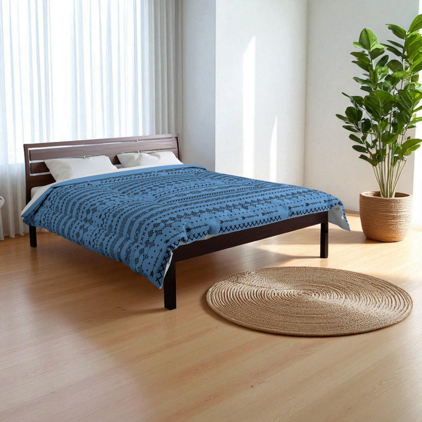Boho Geometric Comforter, Cozy Blanket for Home Decor, Boho Style Bedding