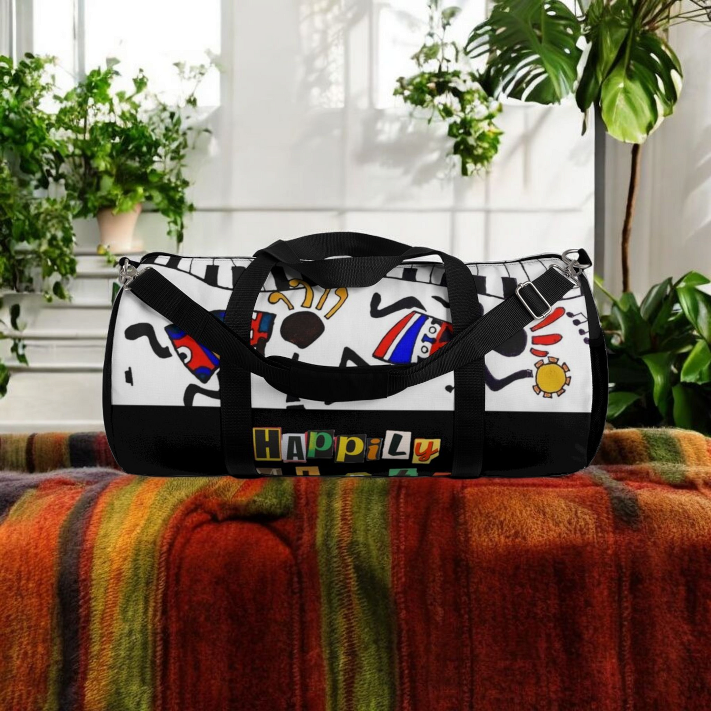 Ethnic Music Art Handmade Duffel - Bohemian Style Travel Bag