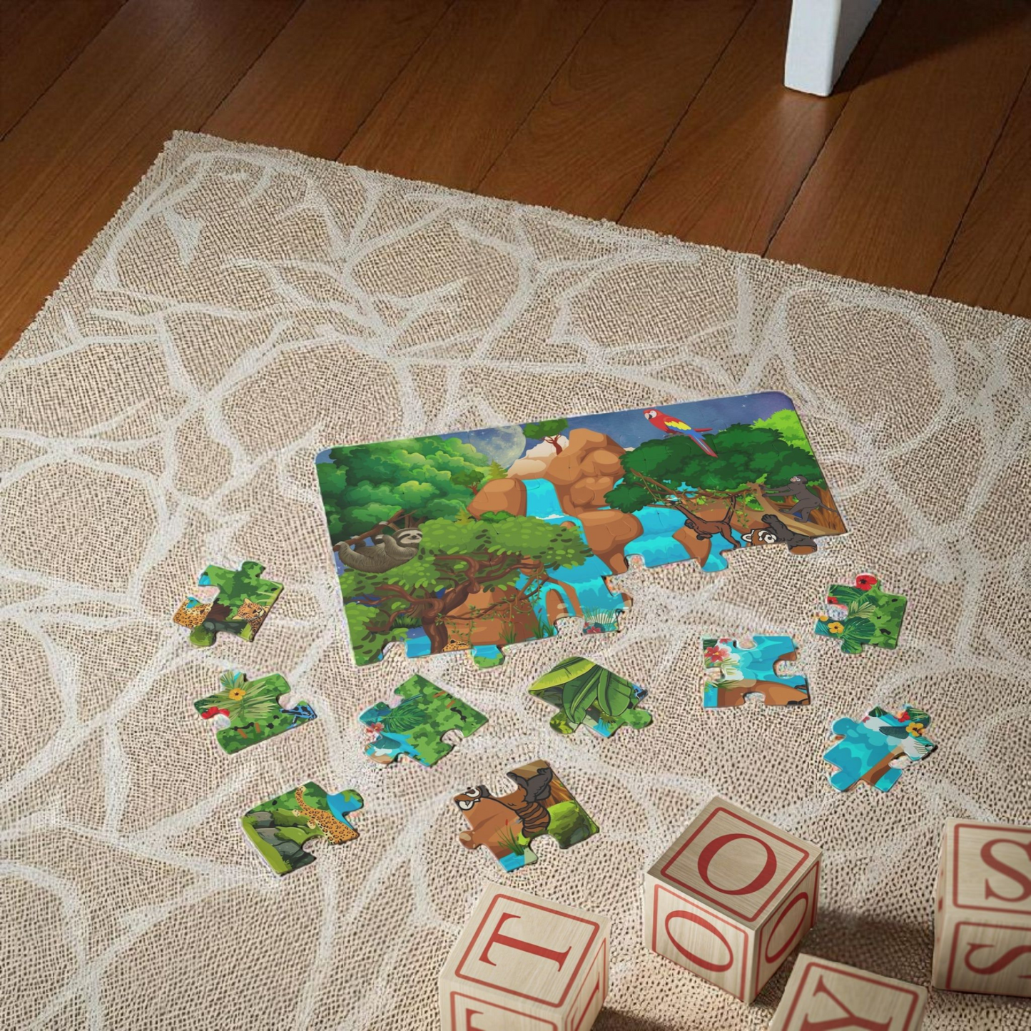 Kids' Puzzle, 30-Piece - Monkeys Animal in Jungle Educational Toy Game for Children