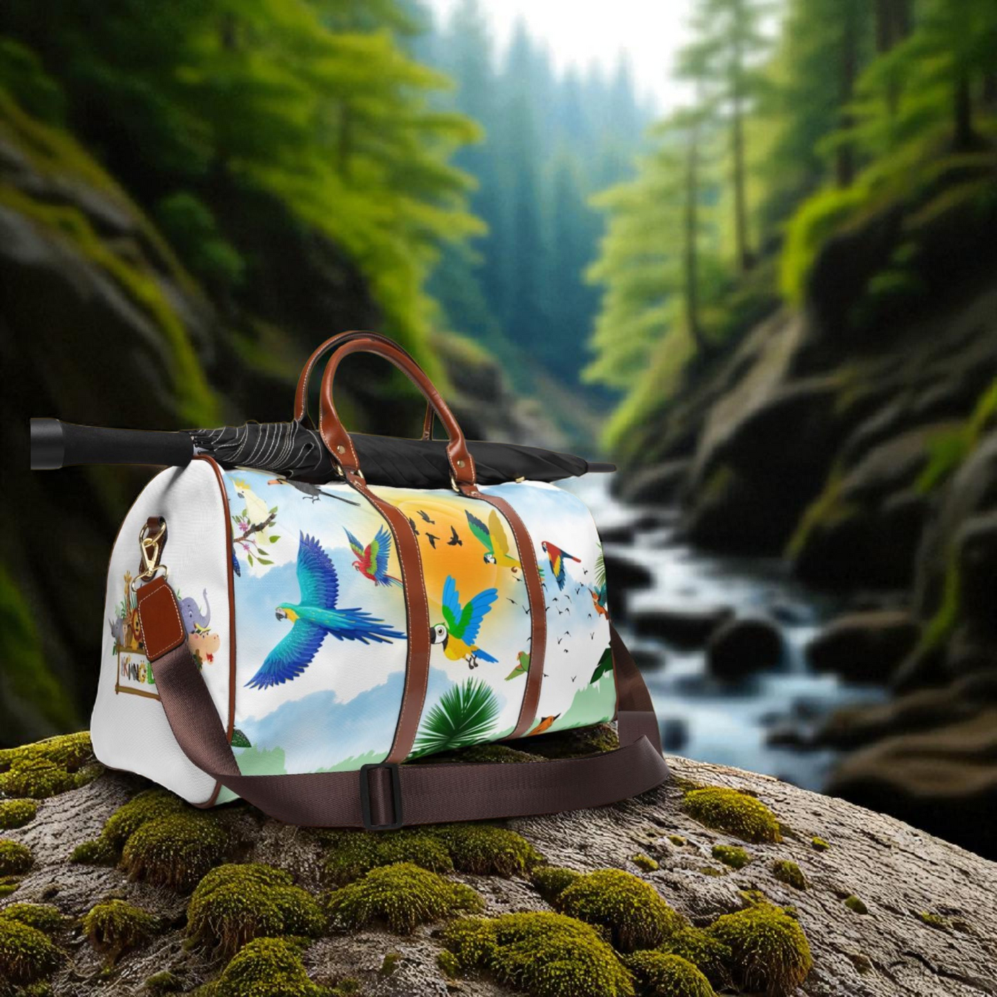 Vibrant Tropical Waterproof Travel Bag - Perfect for Adventurers and Getaways