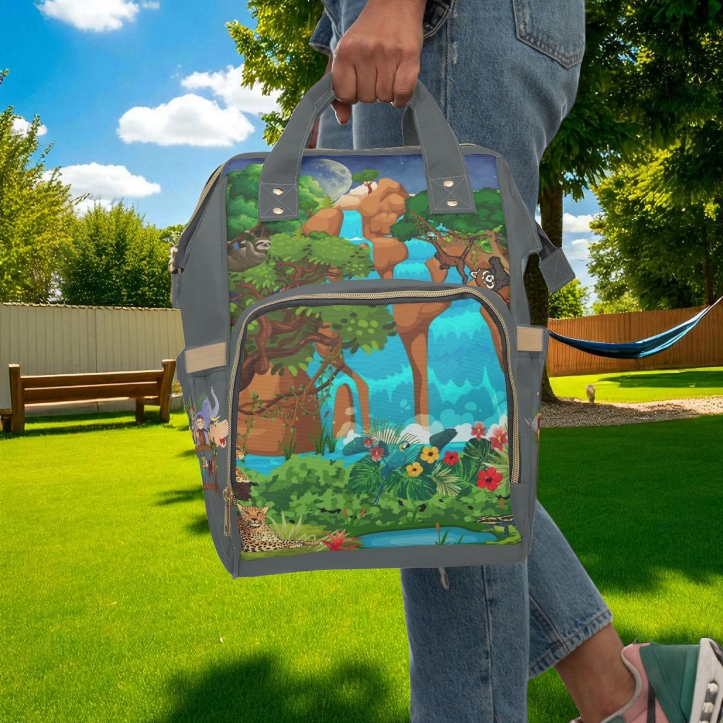 Adventurous Jungle Diaper Backpack for Parents