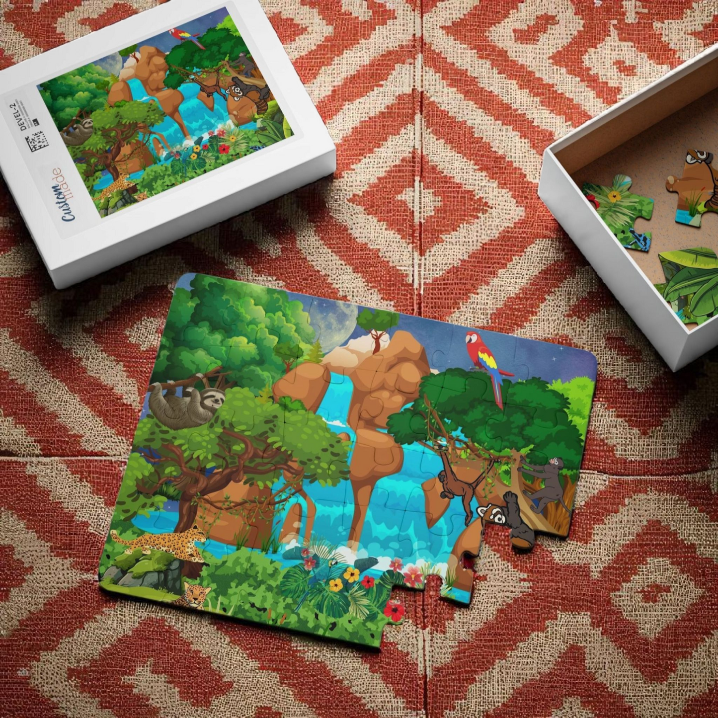 Kids' Puzzle, 30-Piece - Monkeys Animal in Jungle Educational Toy Game for Children